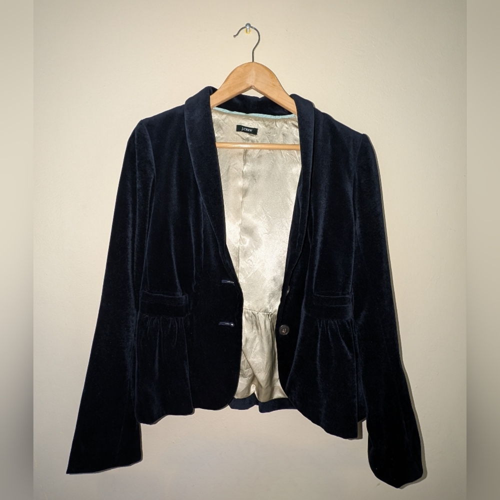 J.Crew Dark emerald green Velvet Blazer Women's Small